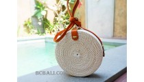 sling bags circle handmade white bali design
